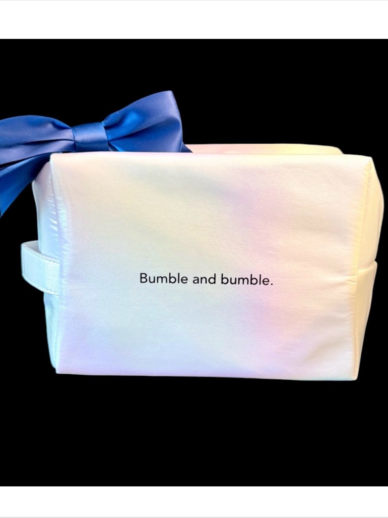Bumble And Bumble Iridescent White Cosmetic Bag Travel Gym Bath Eco Friendly